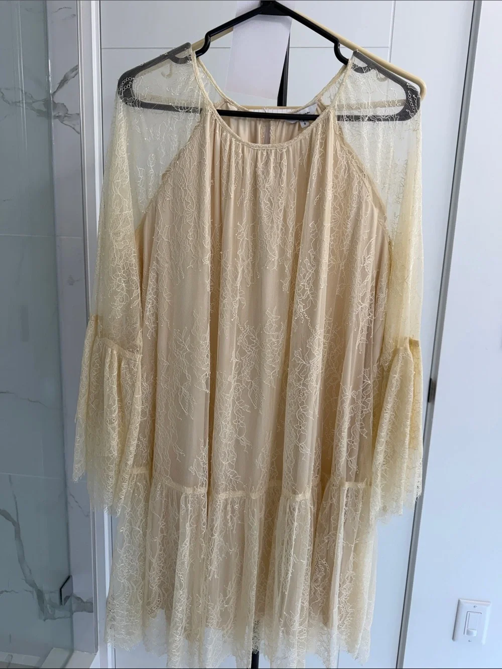 Reitmans Lace Overlay Dress in Soft Cream 27”pp/36”L Very Soft - Picture 1 of 7